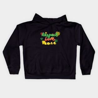 Juneteenth 2023 Respect Love Peace Freedom Colors Green Kids Hoodie